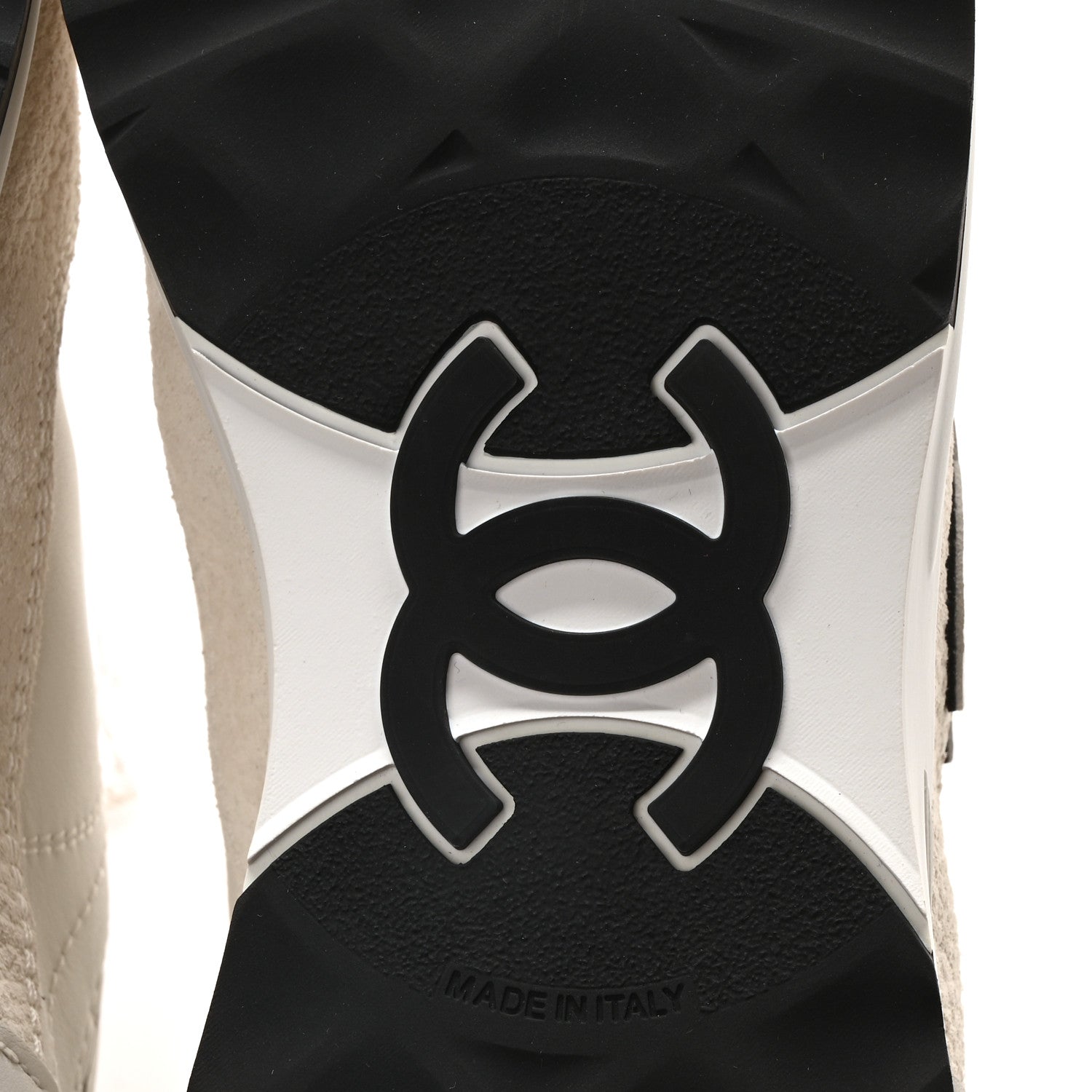 Chanel Calfskin Suede CC Womens Sneakers 36 White Black 7 of 10