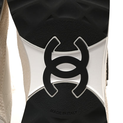 Chanel Calfskin Suede CC Womens Sneakers 36 White Black 7 of 10