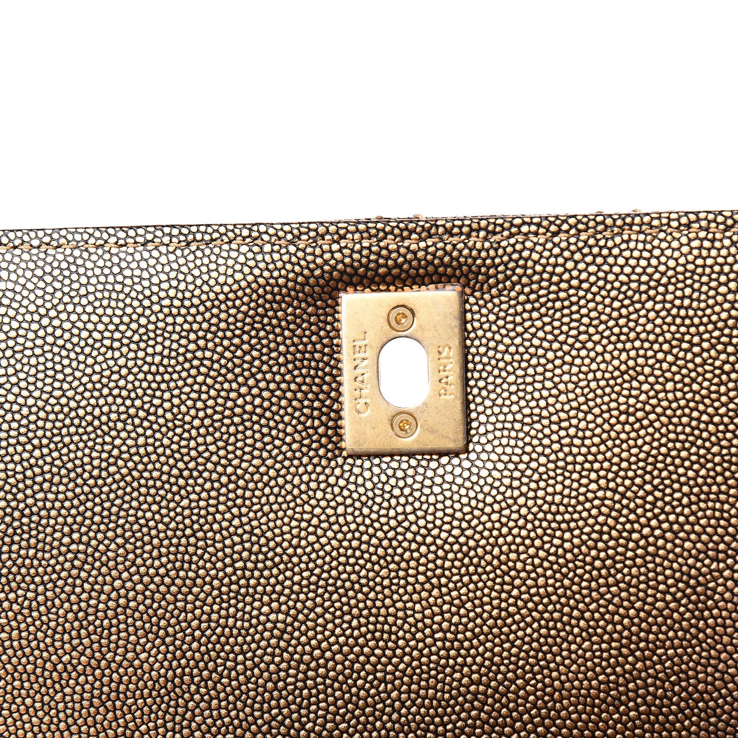 Metallic Caviar Quilted Small Coco Handle Flap Gold