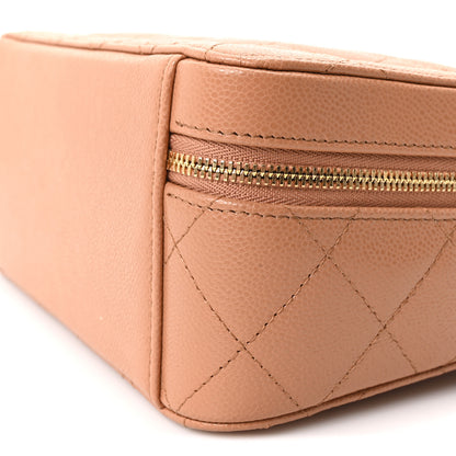 Chanel Caviar Quilted Top Handle Vanity With Chain Dark Beige 10 of 10