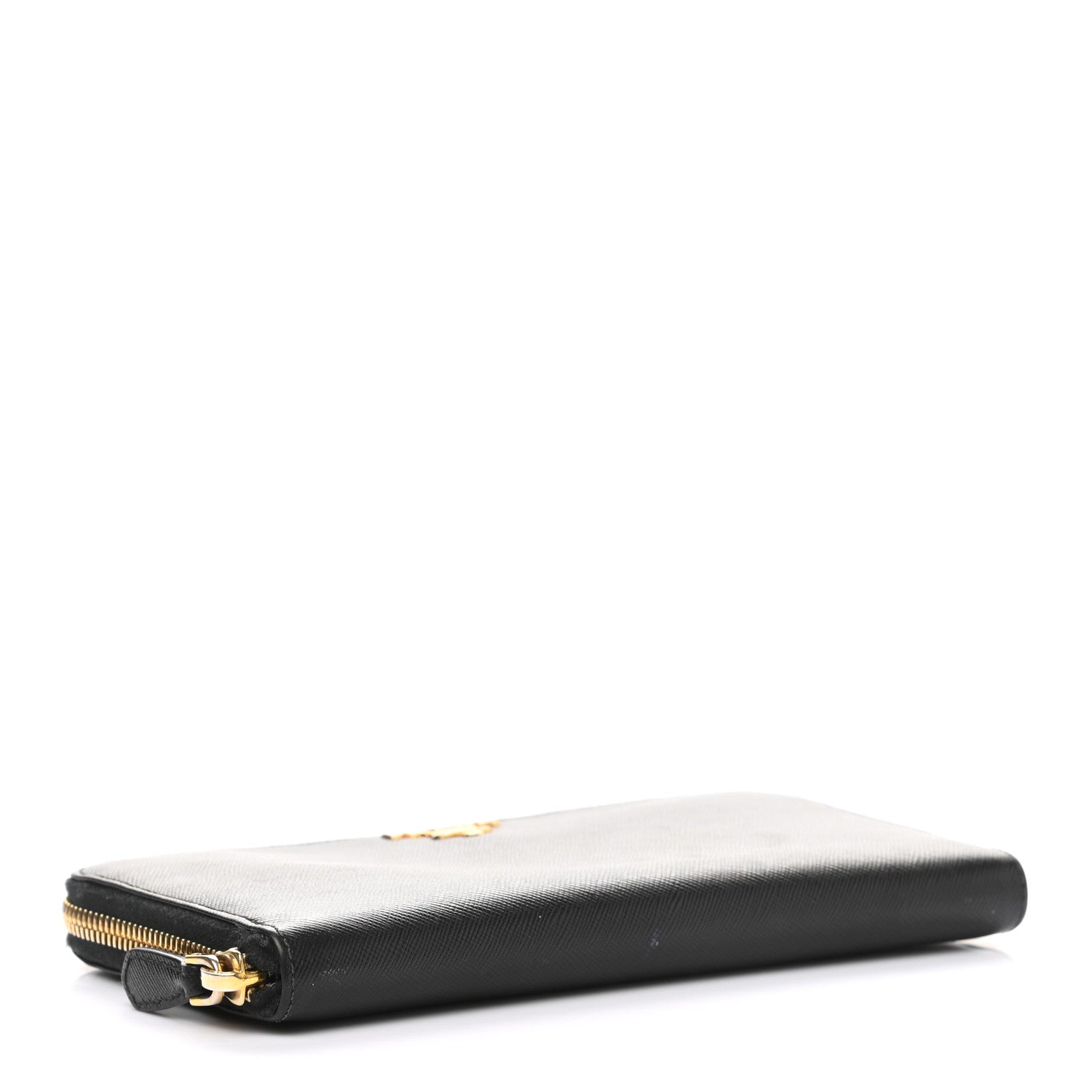 Prada Saffiano Metal Zip Around Wallet Black 4 of 10