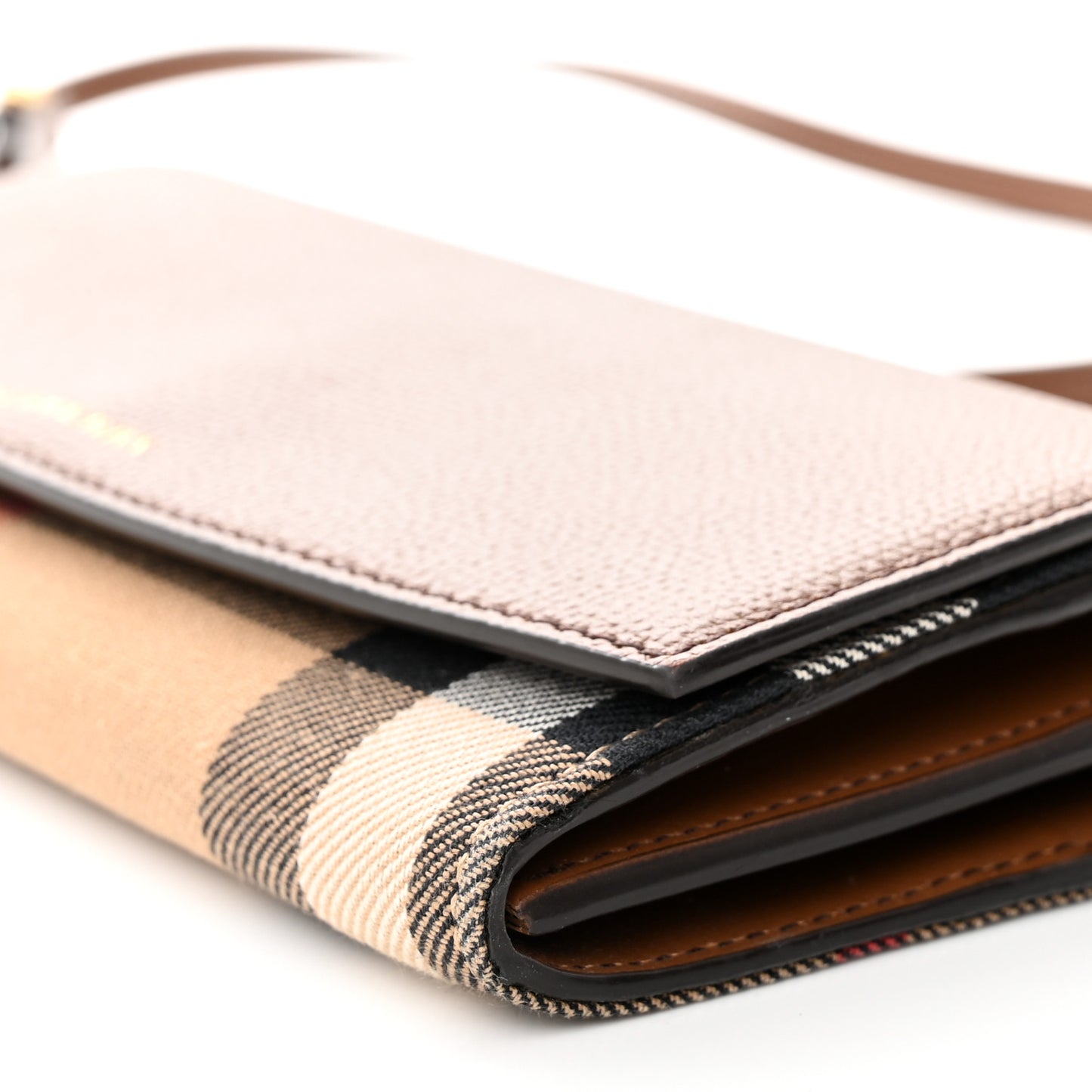 Derby Calfskin House Check Henley Wallet On Chain Tan