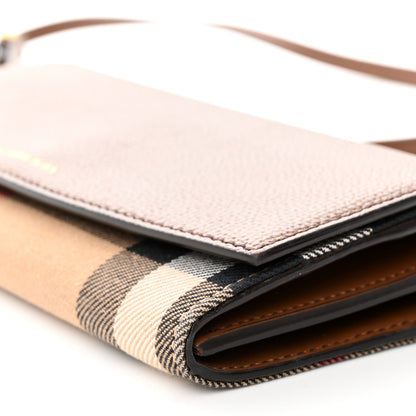 Burberry Derby Calfskin House Check Henley Wallet On Chain Tan 9 of 14
