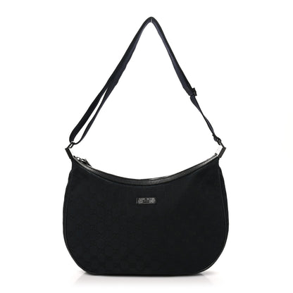 Gucci Monogram Medium Half Moon Hobo Black 1 of 9