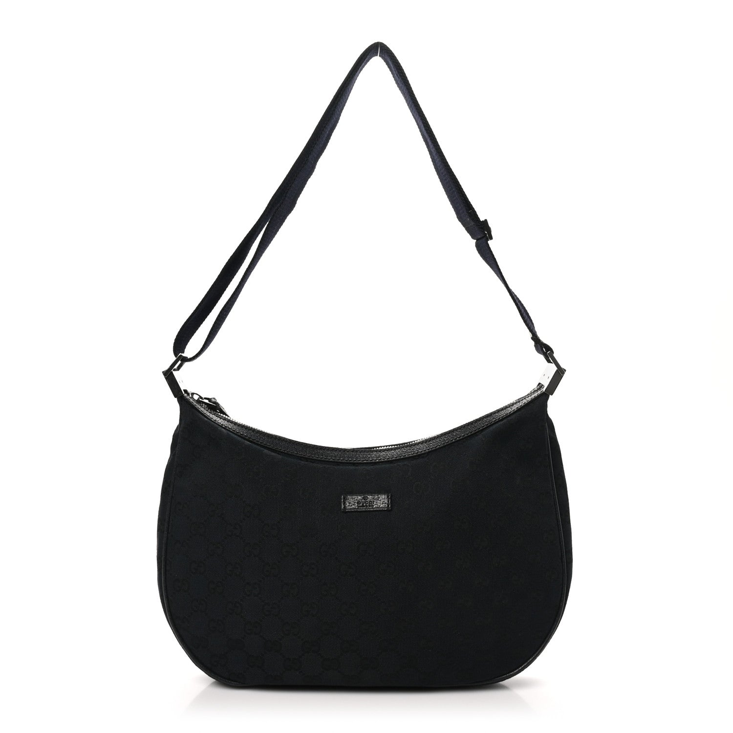 Gucci Monogram Medium Half Moon Hobo Black 1 of 10