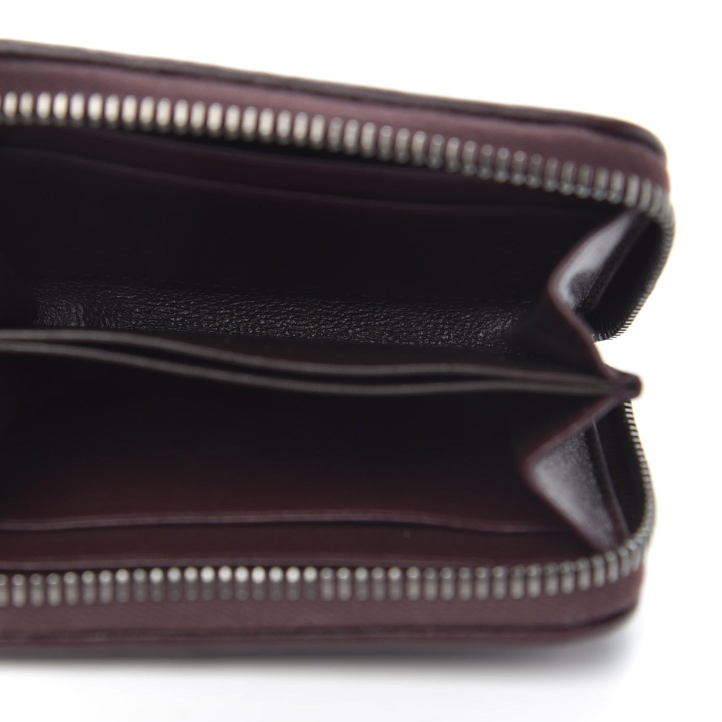 Nappa Intrecciato Zip Around Coin Purse Aubergine