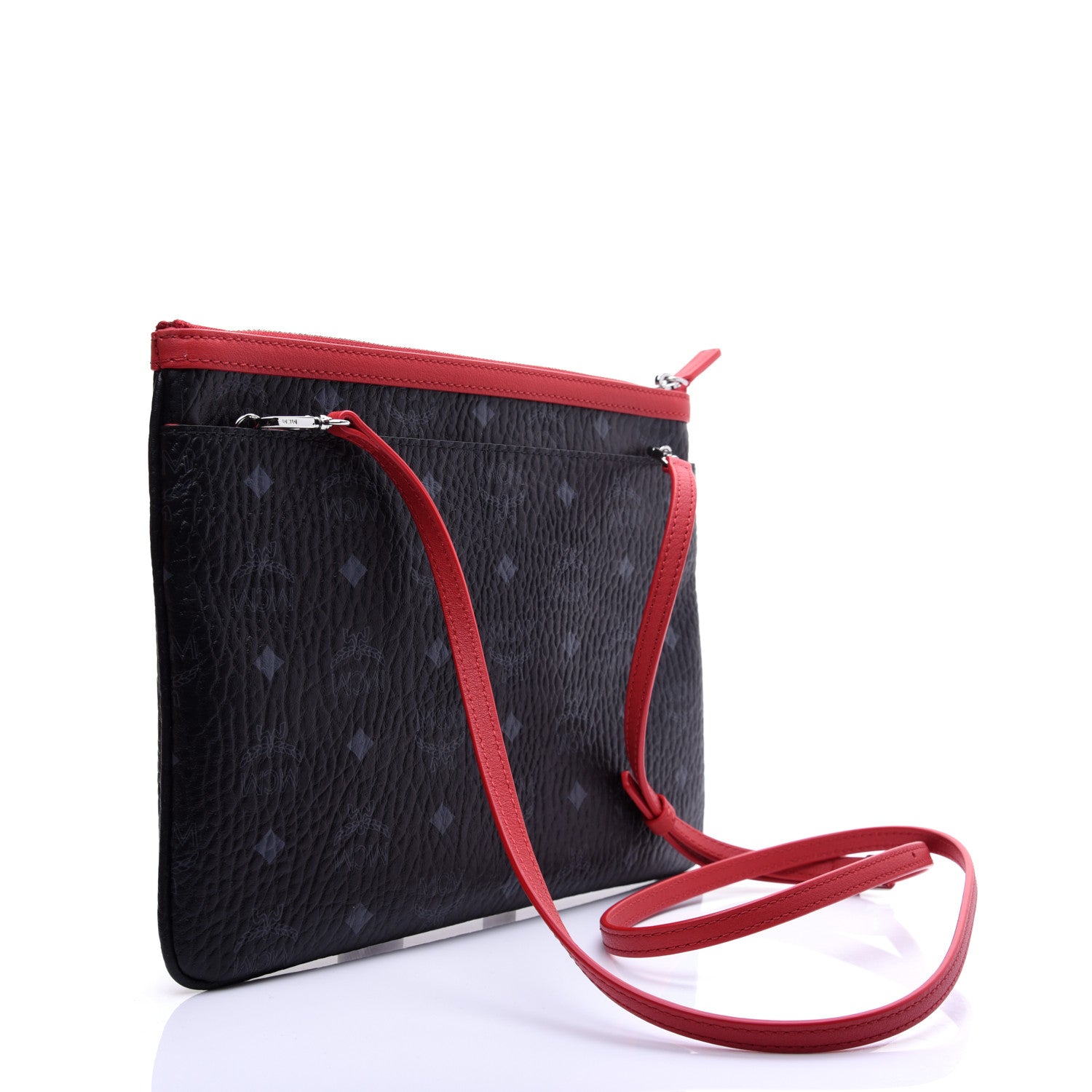 MCM Visetos Crossbody Pouch Black Red 3 of 11