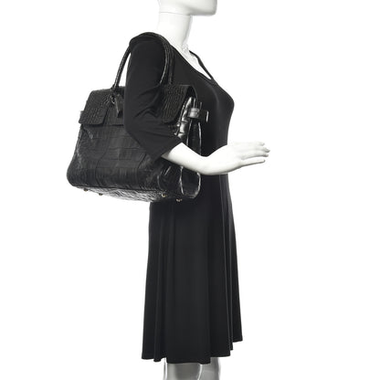 Mulberry Calfskin Crocodile Embossed Bayswater Black 2 of 15