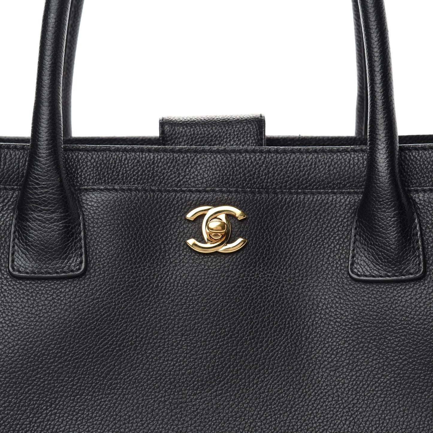 Calfskin Cerf Executive Shopper Tote Black