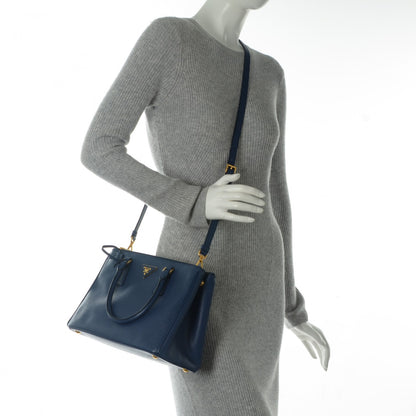 Prada Saffiano Small Galleria Double Zip Tote Bluette 2 of 8