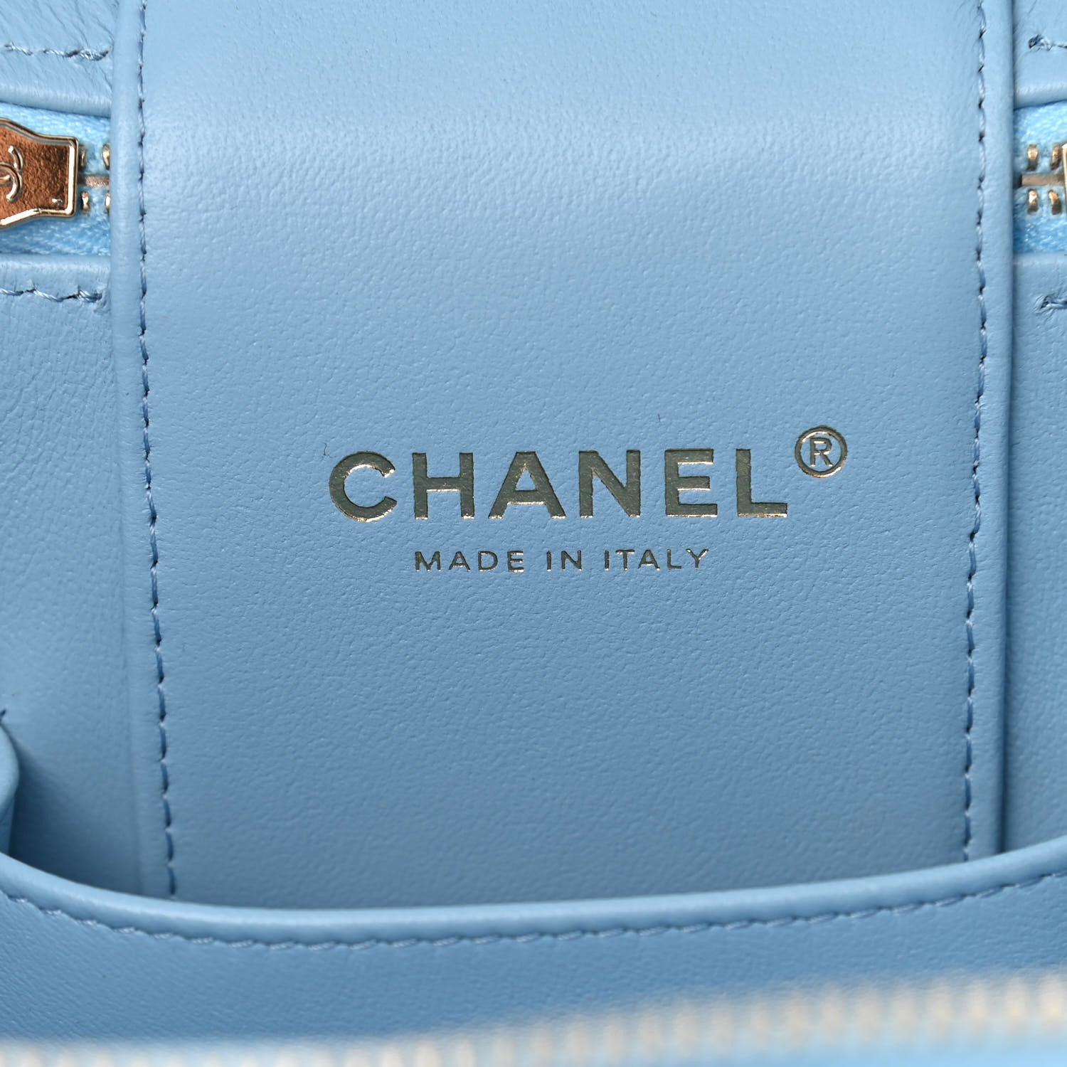 Chanel Caviar Quilted Top Handle Vanity Case With Chain Blue 7 of 12
