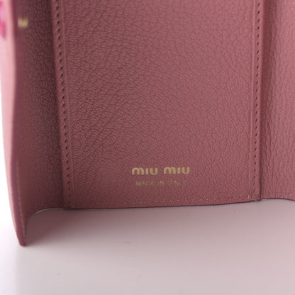 Miu Miu Goatskin Madras Love Forever Envelope Wallet Rosa 8 of 10