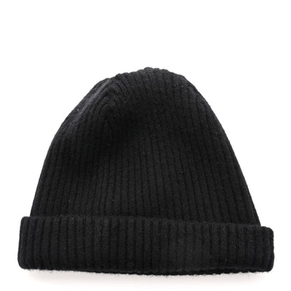 Chanel Cashmere Sequins Logo Beanie Hat Black 3 of 5