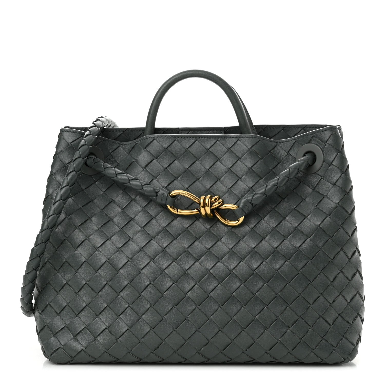 Bottega Veneta Nappa Intrecciato Medium Andiamo Shoulder Bag Slate 1 of 10