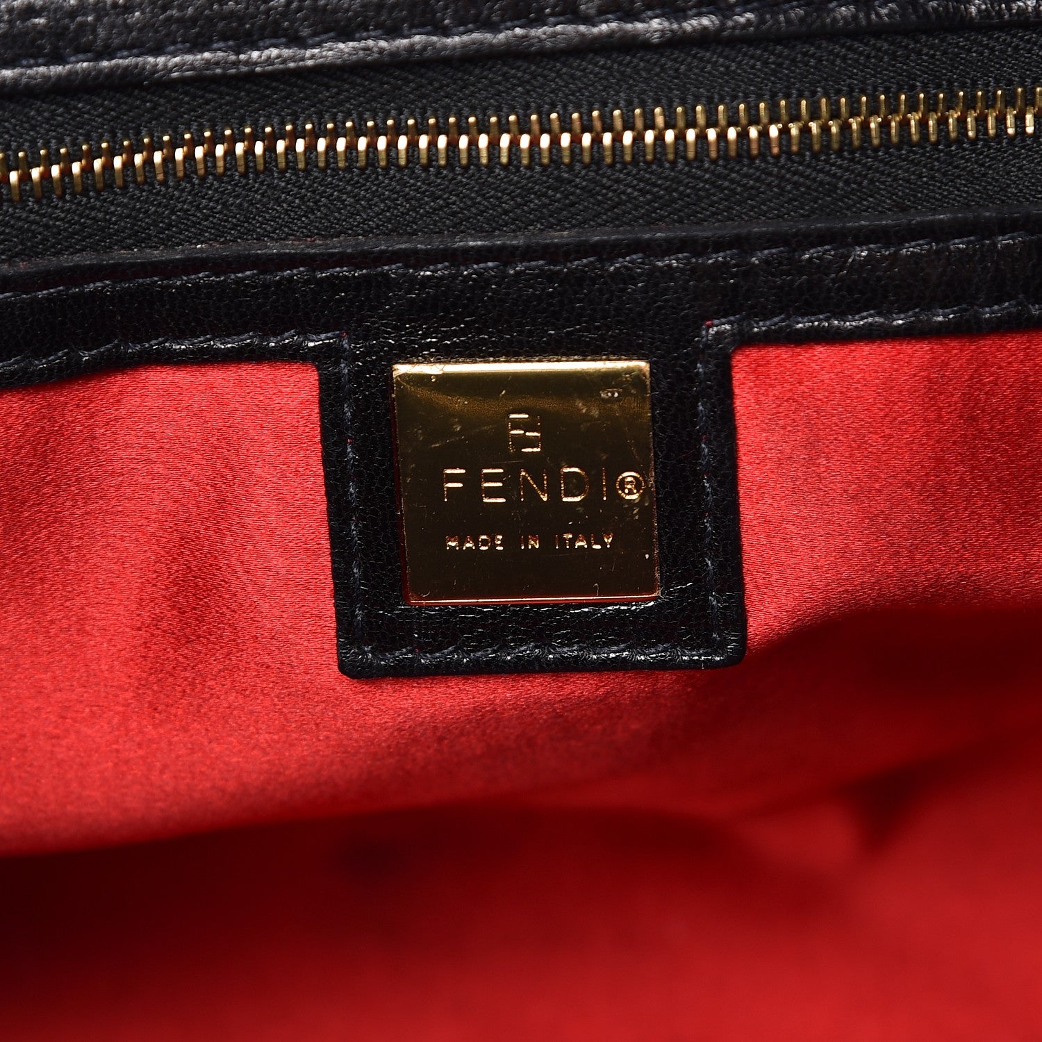 Fendi Suede Glitter Shoulder Bag Black 6 of 7