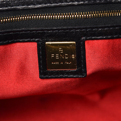 Fendi Suede Glitter Shoulder Bag Black 6 of 7