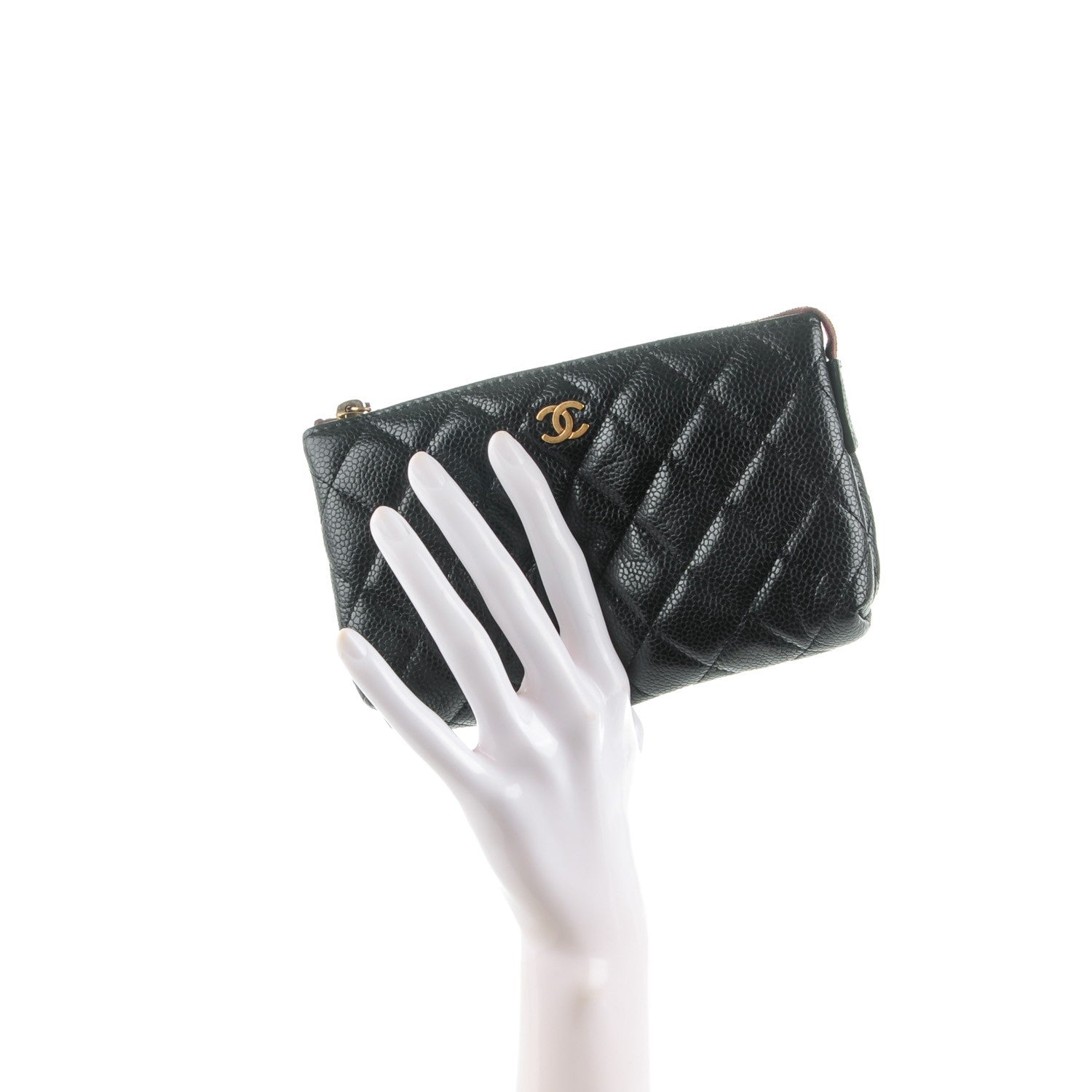 Chanel Caviar Quilted Small Cosmetic Case Black 2 of 8