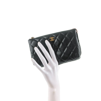 Chanel Caviar Quilted Small Cosmetic Case Black 2 of 8