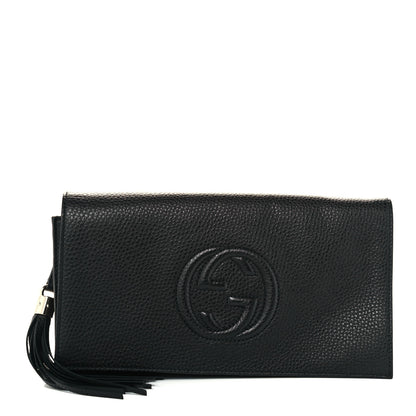 Gucci Pebbled Calfskin Medium Soho Clutch Black 1 of 12