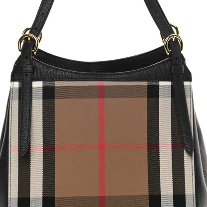 Burberry Grainy Calfskin House Check Small Canterbury Tote Black 9 of 12