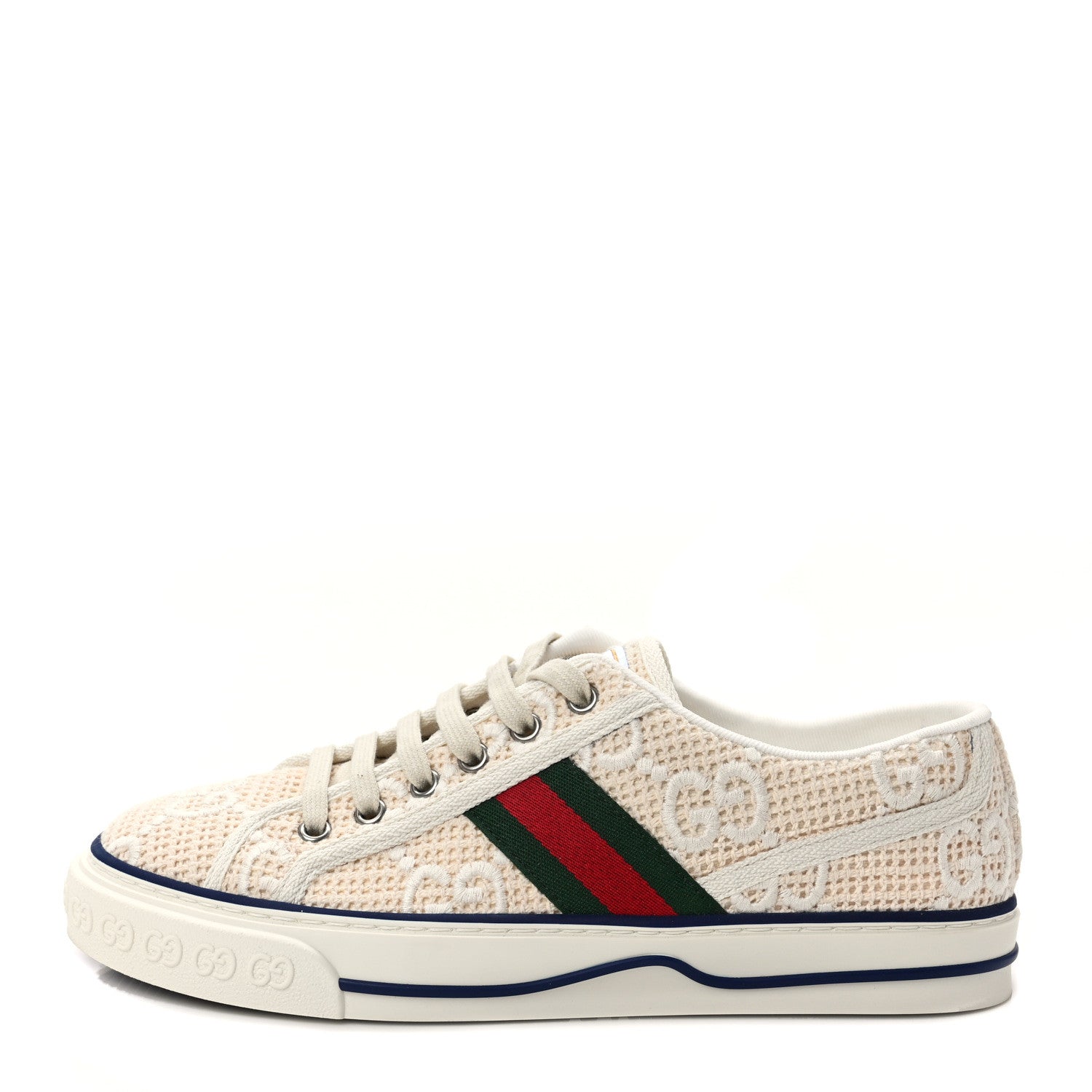 Gucci Sepang Canvas GG Monogram Web Womens 1977 Tennis Sneakers 39.5 Beige Mystic White 1 of 8