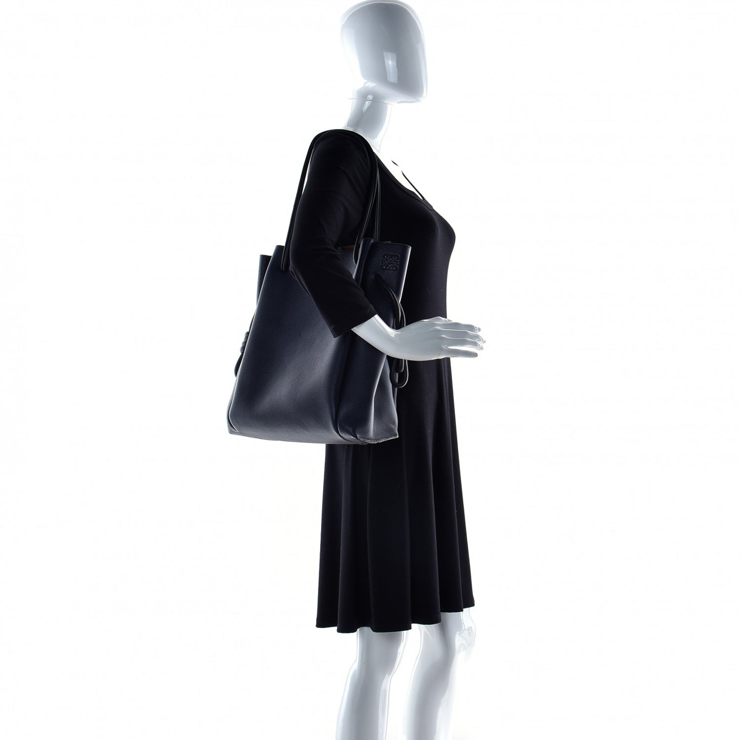 Calfskin Medium Flamenco Knot Bag Midnight