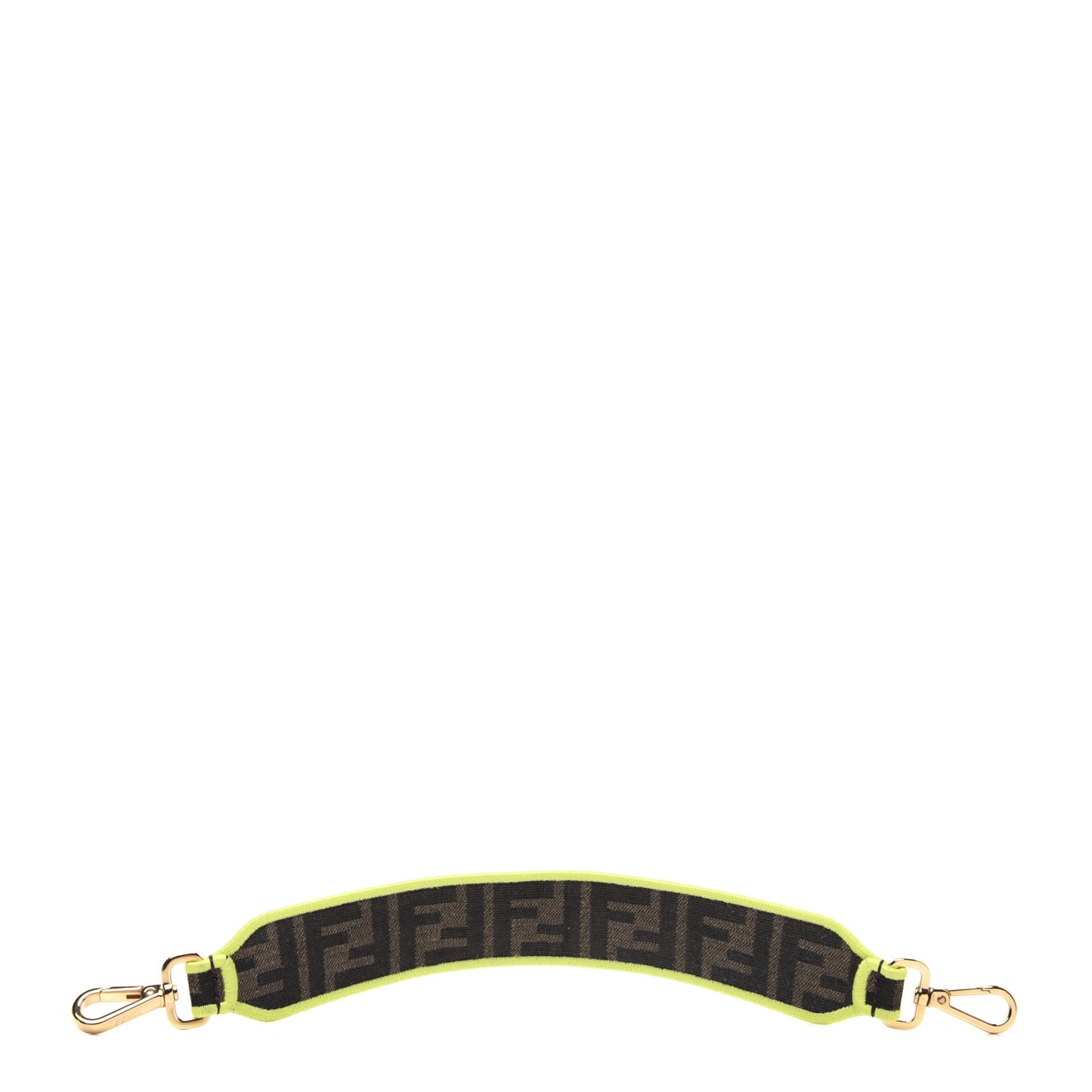 Fabric Jacquard FF 1974 Logo Threaded Edge Mini Strap You Tobacco Moro Giallo Fluo