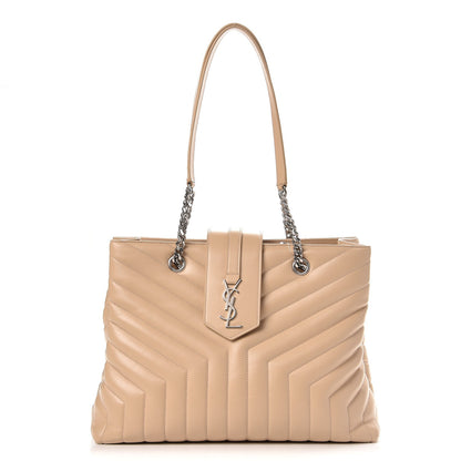 Saint Laurent Calfskin Y Quilted Monogram Large Loulou Shopper Nude Powder 1 of 7