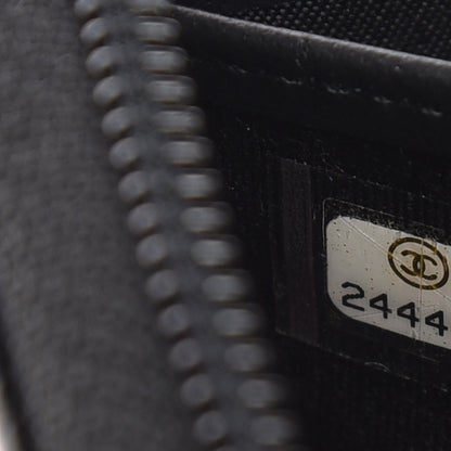 Chanel Caviar Chevron Quilted Zip Around Boy Wallet Black 8 of 8
