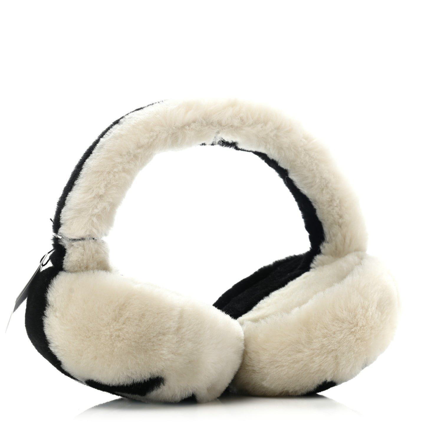 Shearling CC Ear Muffs Black White