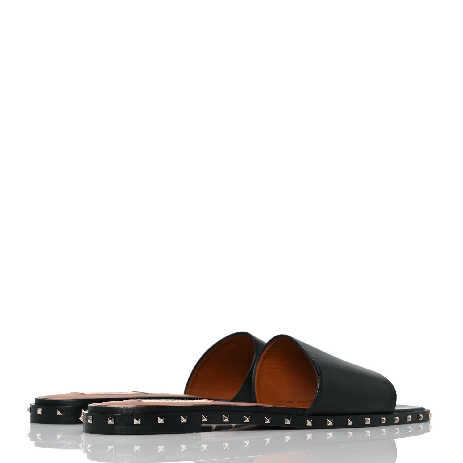 Valentino Garavani Nappa Soul Rockstud Flat Slide Sandals 38.5 Black 4 of 8