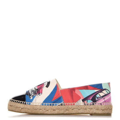 Chanel Crepe Patent CC Espadrilles 40 Multicolor Black 1 of 10
