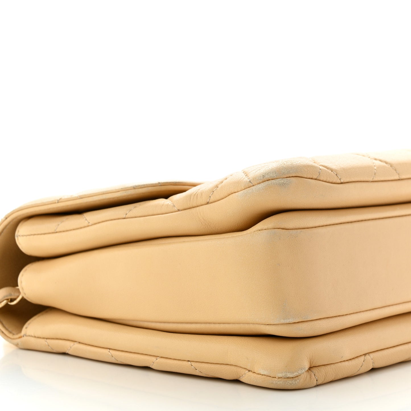 Lambskin Quilted Medium Trendy CC Flap Dual Handle Bag Beige