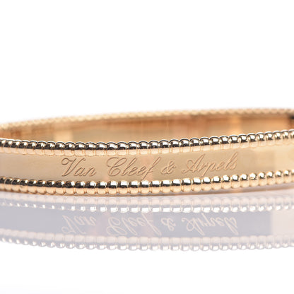 Van Cleef & Arpels 18K Yellow Gold Perlee Signature Bangle Bracelet M 4 of 6