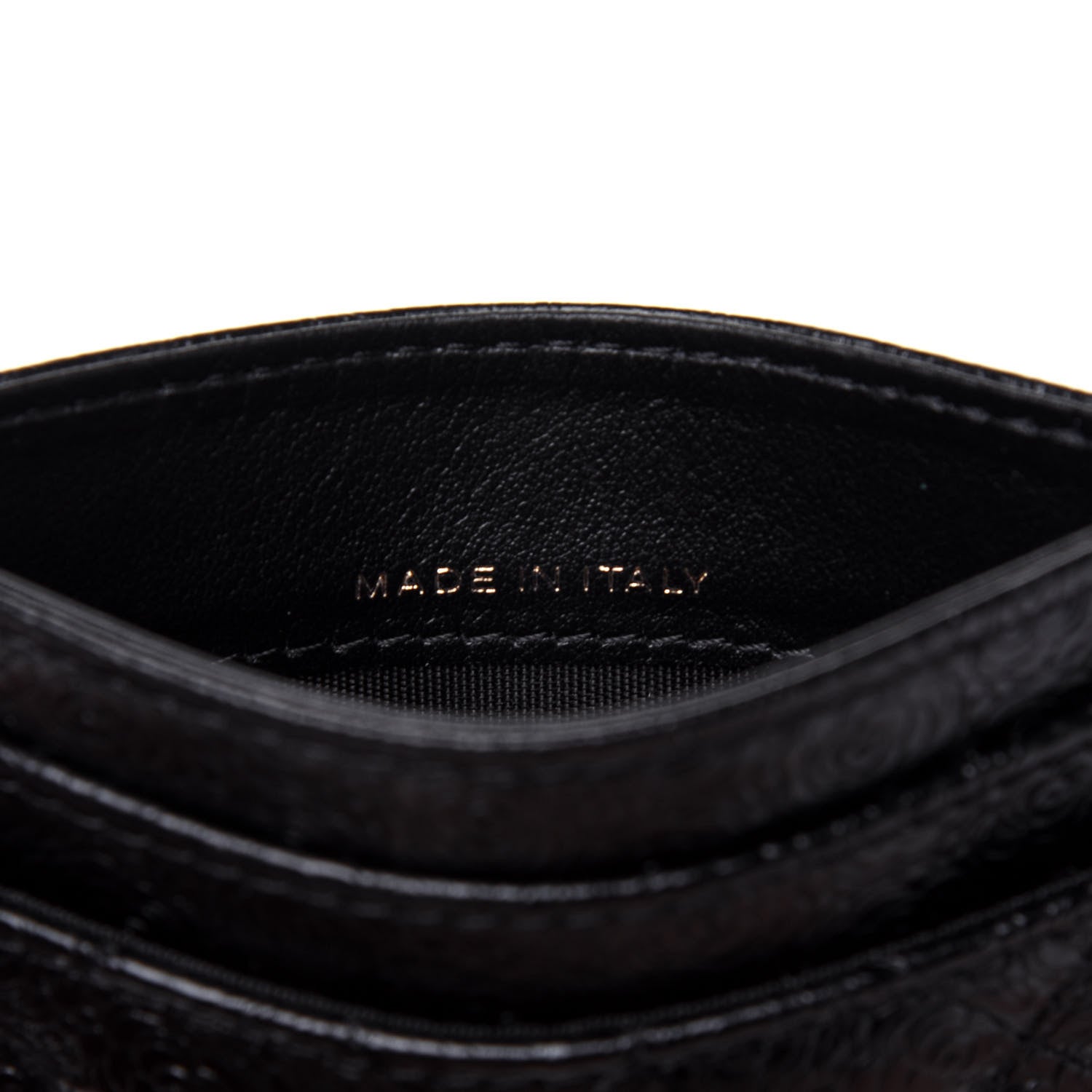 Chanel Calfskin Camellia Embossed Quilted Card Holder Black 7 of 11