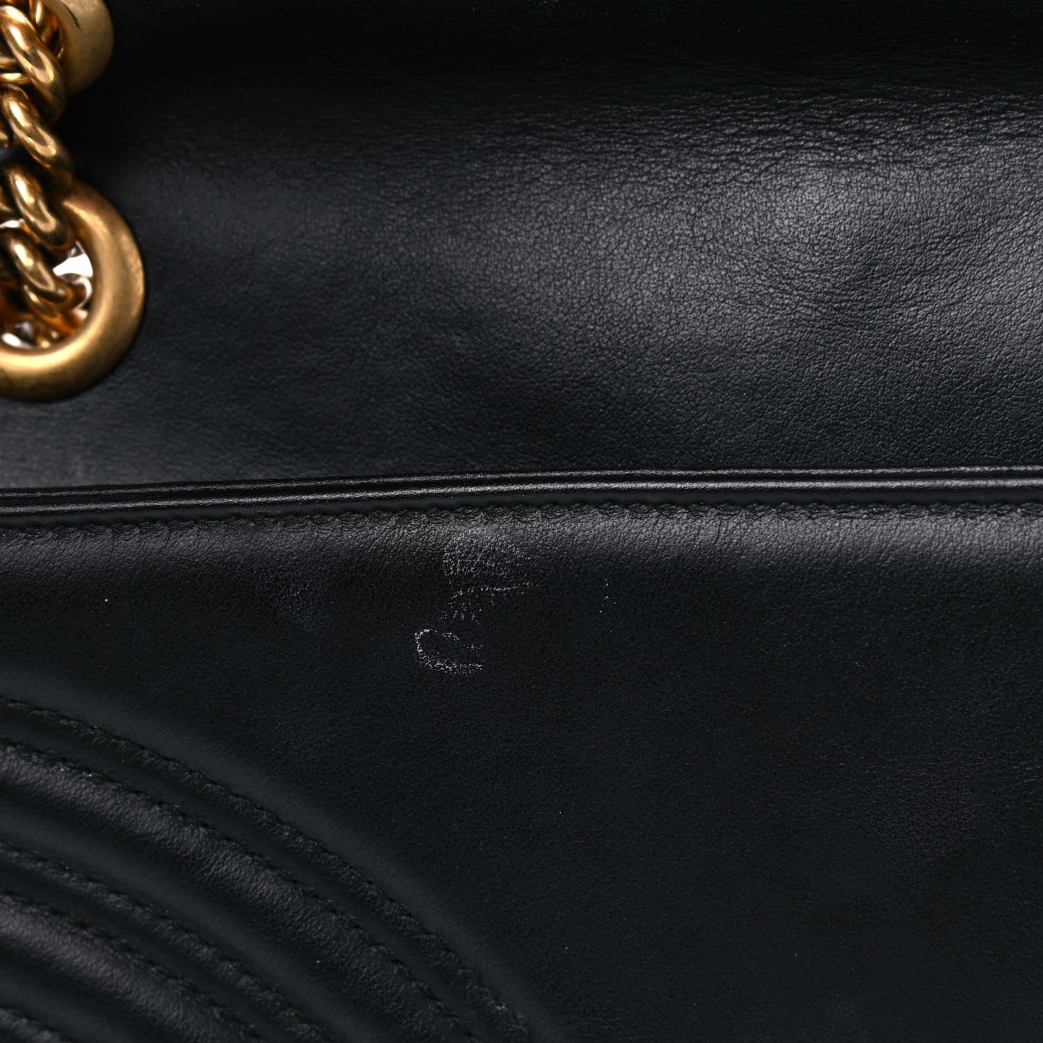 Gucci Calfskin Matelasse Small GG Marmont Shoulder Bag Black 6 of 9