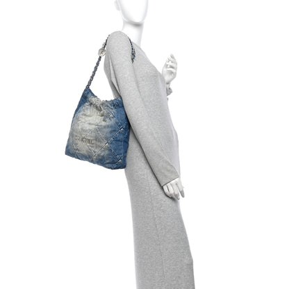 Chanel Denim Quilted Small Chanel 22 Blue 2 of 11
