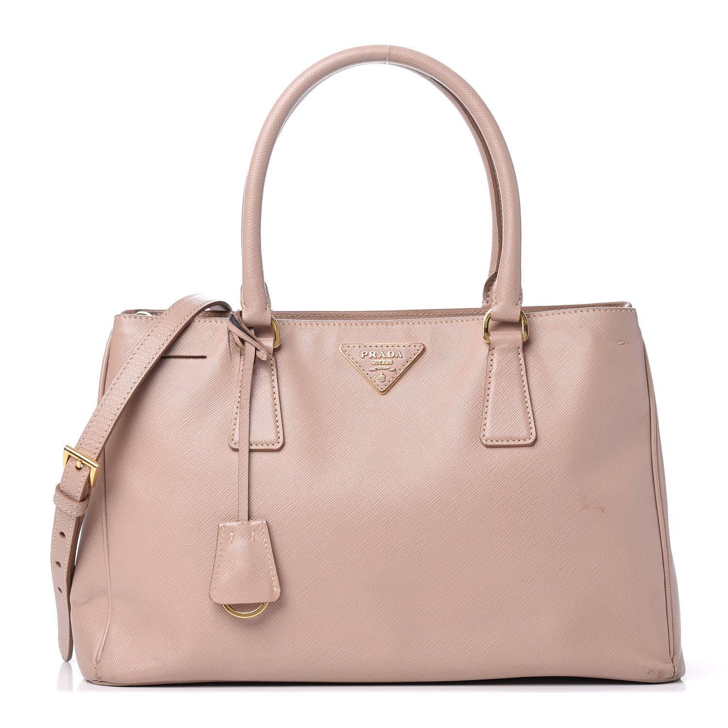 Prada Saffiano Small Double Handle Tote Mughetto 1 of 21