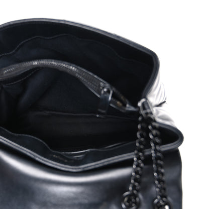 Saint Laurent Calfskin Y Quilted Monogram Monochrome Small Loulou Chain Satchel Black 5 of 11