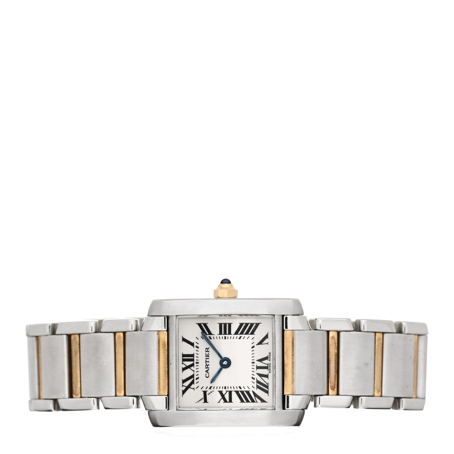 Stainless Steel 18K Yellow Gold 20mm Tank Francaise Quartz Watch