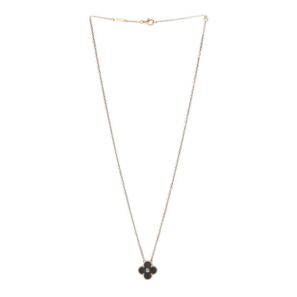 Van Cleef & Arpels 18K Rose Gold Diamond Grey Mother of Pearl Vintage Alhambra Pendant Necklace 3 of 8