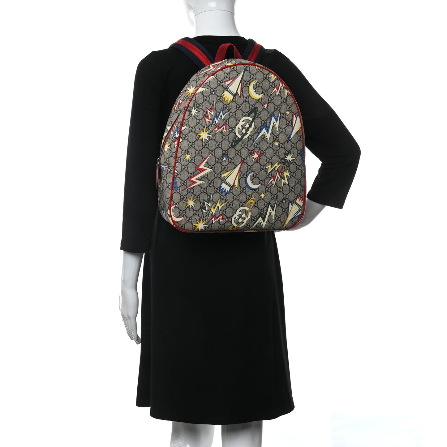 GG Supreme Monogram Space Web Childrens Dome Backpack Multicolor