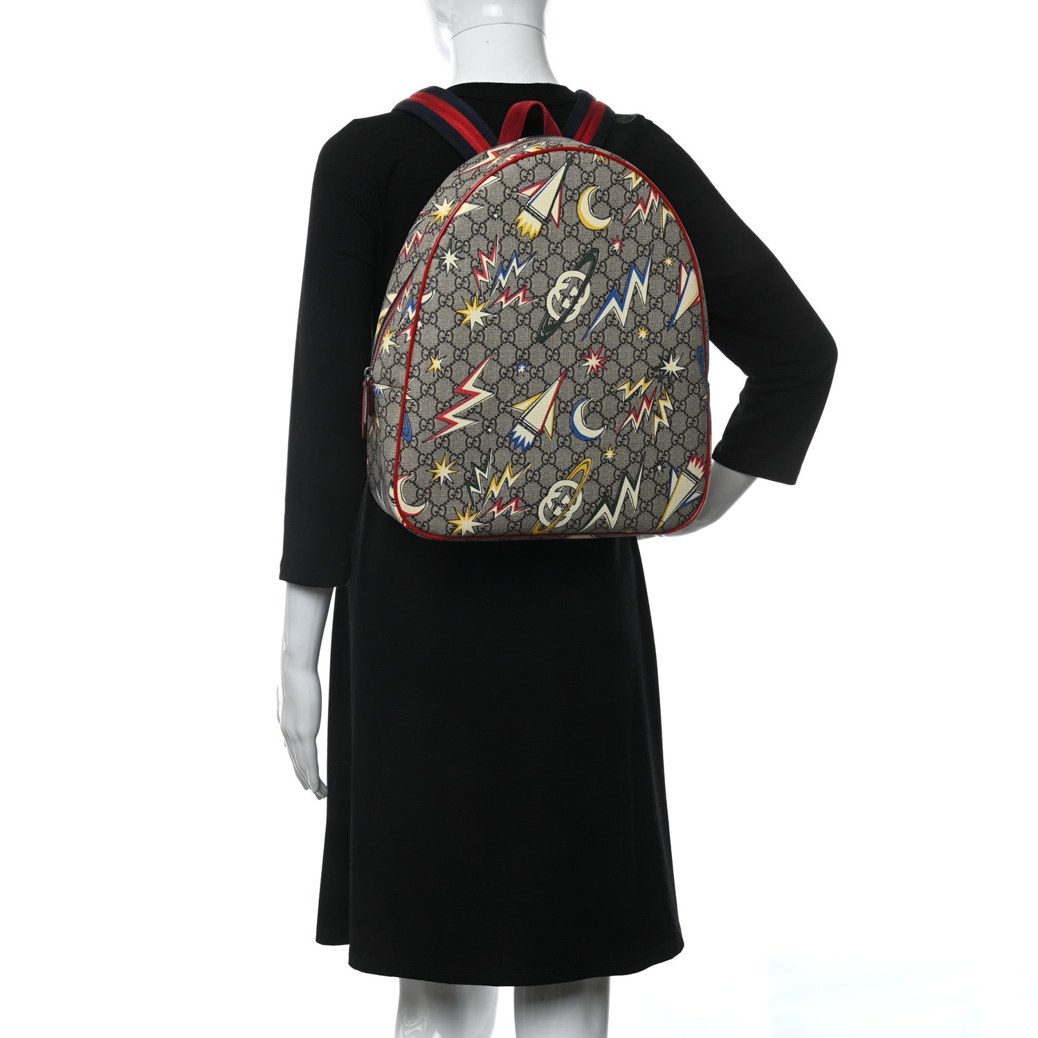 Gucci GG Supreme Monogram Space Web Childrens Dome Backpack Multicolor 3 of 9