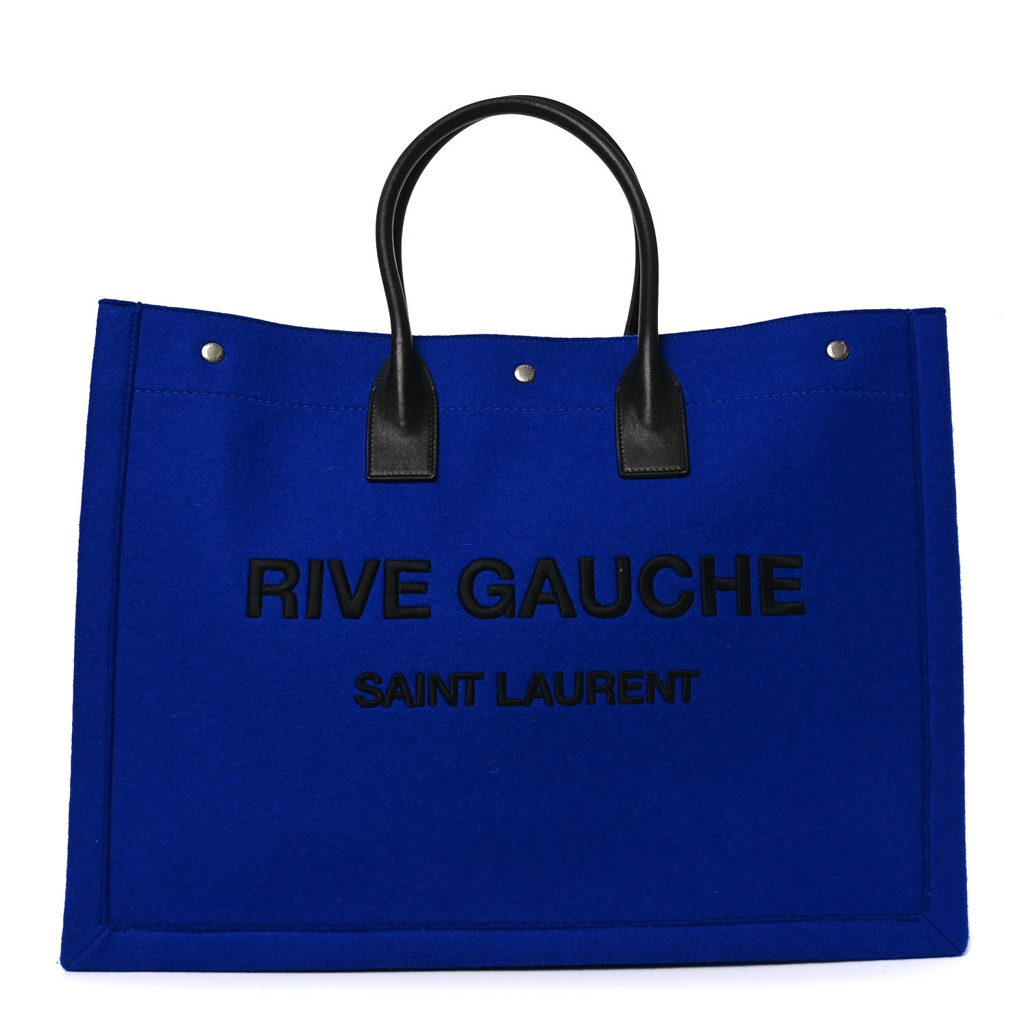 Saint Laurent Wool Rive Gauche Tote Blue 1 of 10