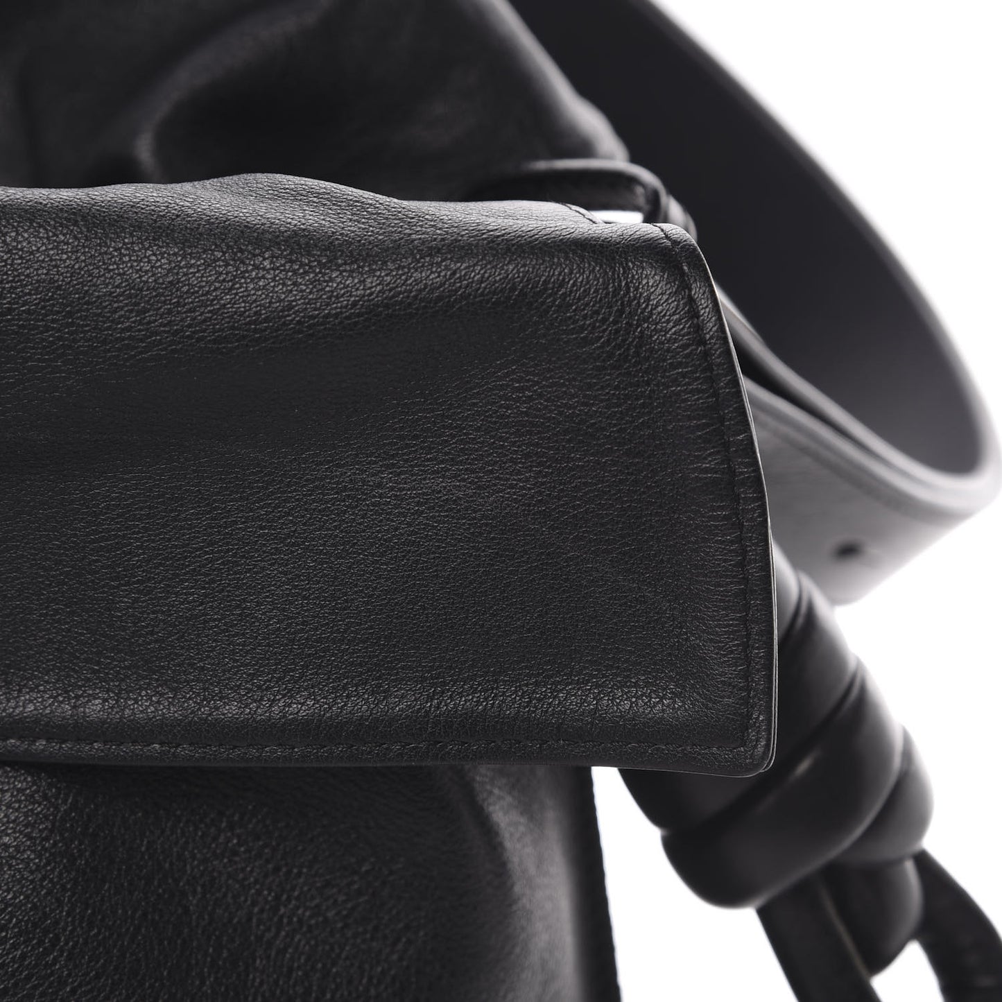 Calfskin Flamenco Knot Bag Black