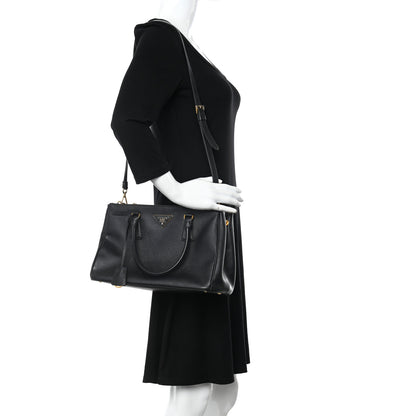 Prada Saffiano Medium Galleria Double Zip Tote Black 2 of 19