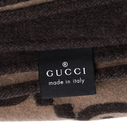 Gucci Wool Cashmere GG Monogram Blanket Dark Brown 4 of 11