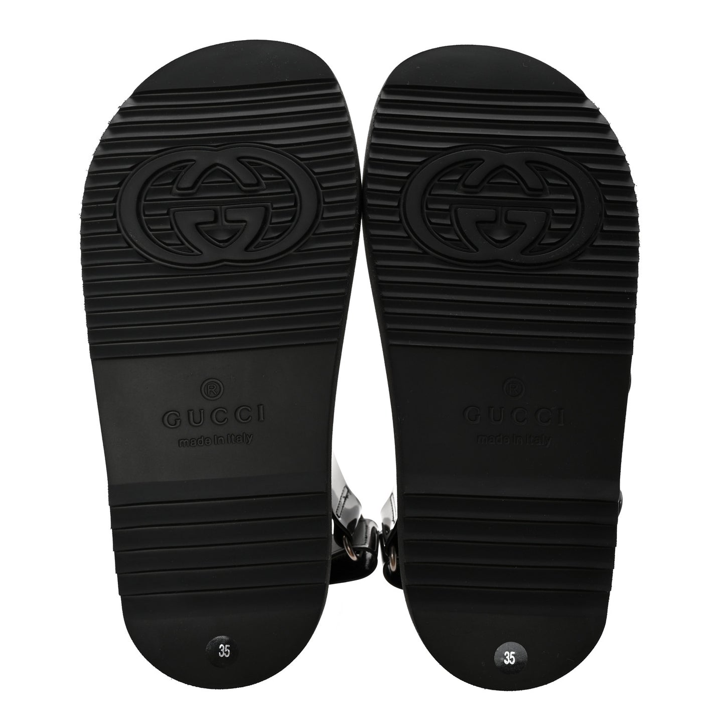 Rubber Mini Double G Womens Isla Dad Sandals 35 Black