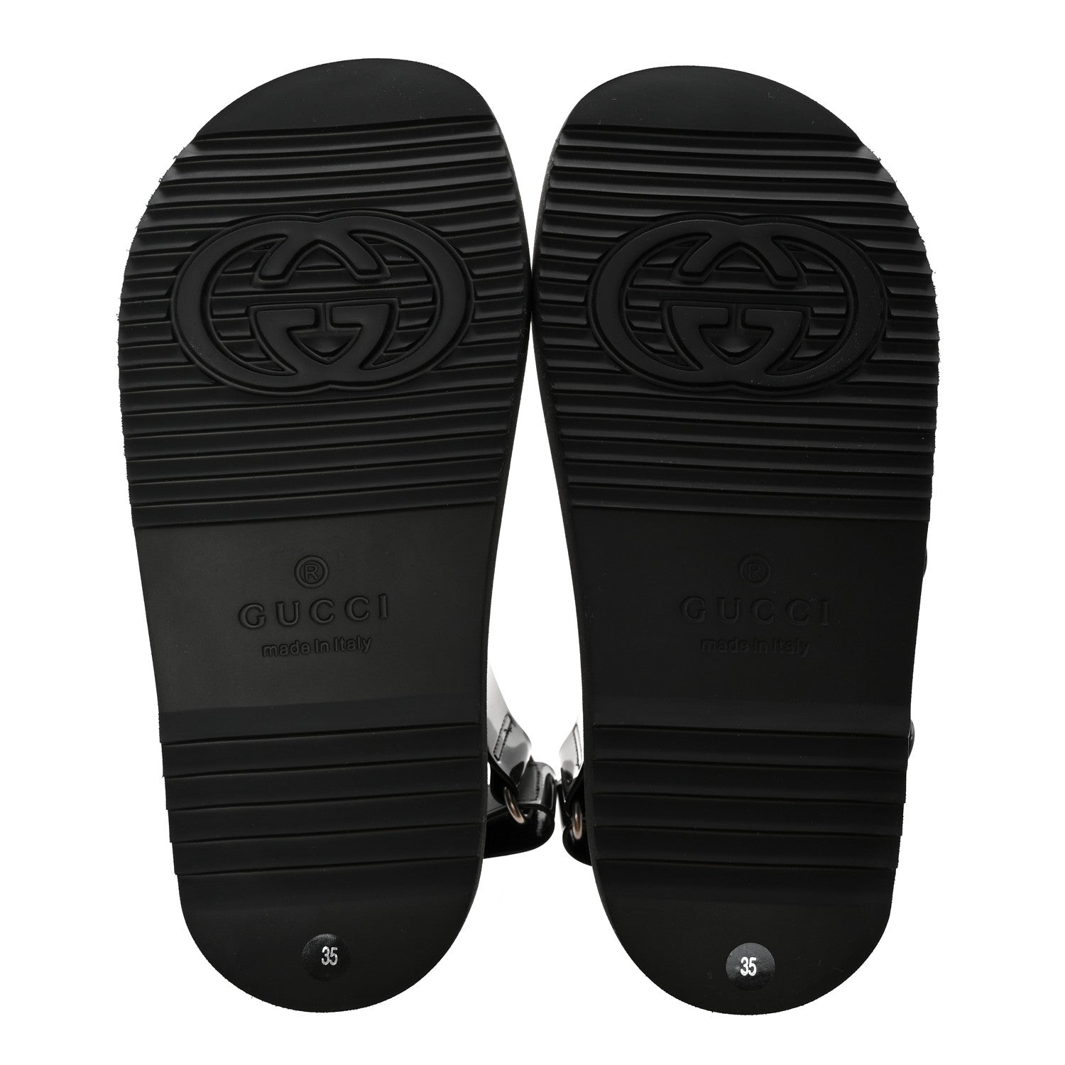 Gucci Rubber Mini Double G Womens Isla Dad Sandals 35 Black 6 of 11