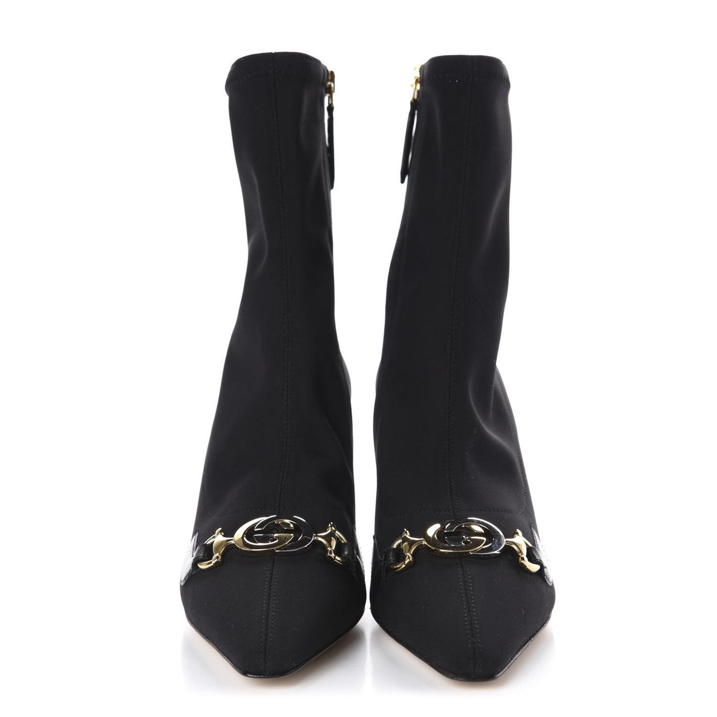 Fabric Zumi Stretch Mid Heel Ankle Boots 37.5 Black